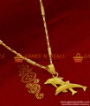SMDR98 - Gold Plated Double Dolphin Pendant Design Short Chain Imitation Jewelry