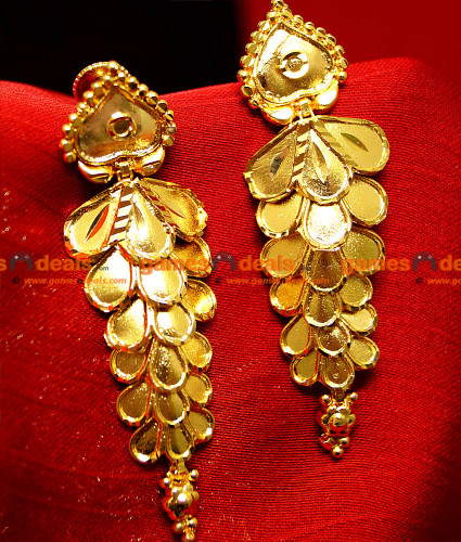 Yellow Chimes Crystal Studded Pearl Drop Hanging Traditional Jhumka Earrings  Golden Online in India, Buy at Best Price from Firstcry.com - 12835205
