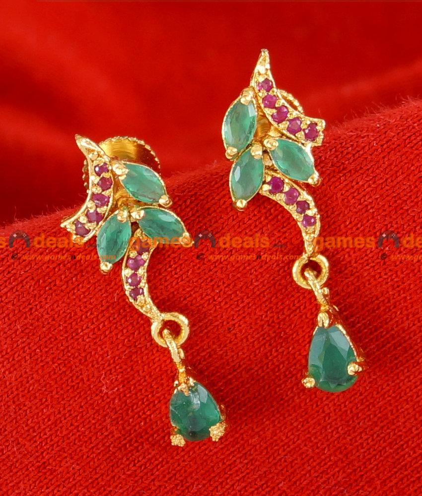 ER040 Trendy Teen Design Gold Plated Stone Ear Ring Jewellery Guarantee  Design