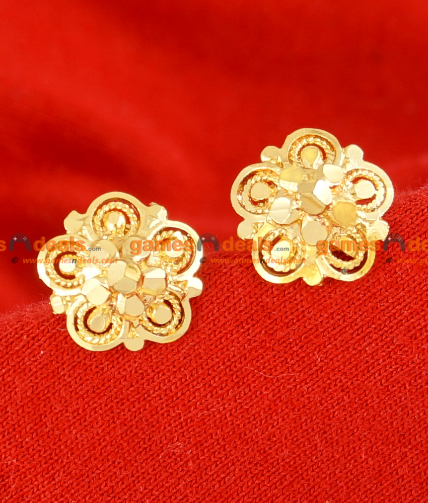 ER058 - Traditional Gold Design Five Petal Flower Stud Design