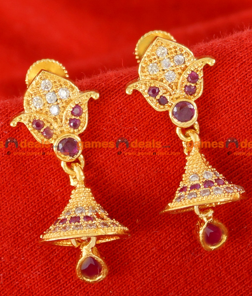 ER074 - Gold Plated Imitation Stone Ear Ring Trendy Latest Design