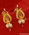 ER137 - Traditional Small Red Stone Jhumki Design Gold Plated Ear Rings