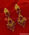 ER177 - Grand Party Wear Big Ruby Stone Imitation Ear Ring South Indian Jewelry