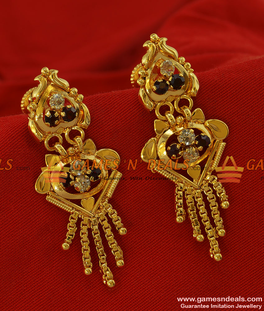 ER190 - Trendy Design Daily Wear Hanging Beads AD Stone Imitation Ear Rings ER190 - Trendy Design Daily Wear Hanging Beads AD Stone Imitation Ear Rings