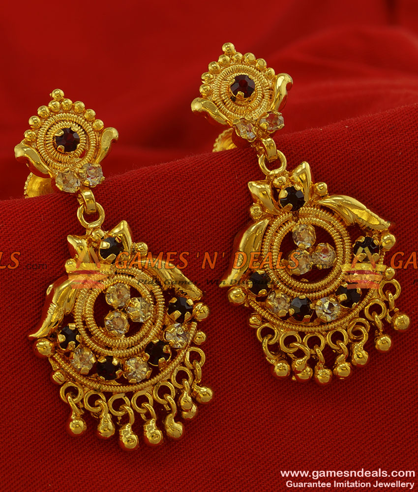 ER193 - South Indian Traditional Big Ear Rings Trendy Party Wear Design 