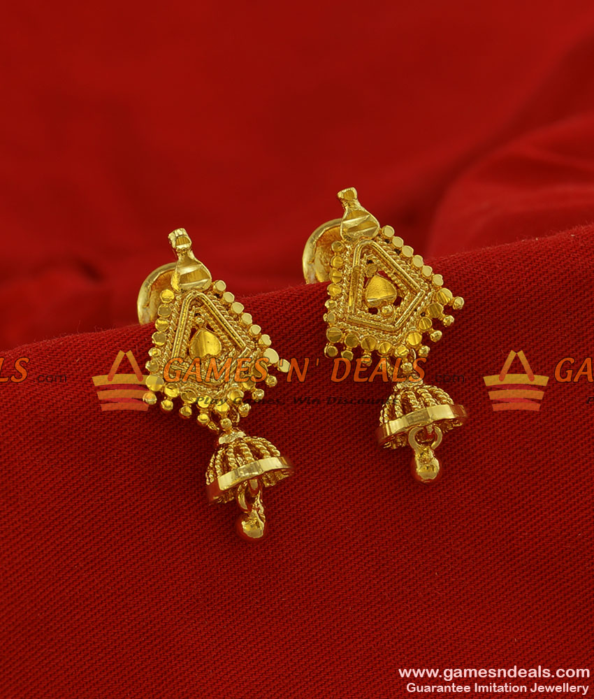 ER195 - Small Traditional Gold Plated Jewelry Guarantee Ear Ring Design