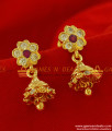 ER234 - Traditional Aympon Stone Stud Small Jhumki Handcrafted Solid Design