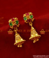 ER266 - Traditional Small Daily Wear Stone Jhumki Design Gold Plated Ear Rings