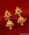 ER275 - Beautiful Medium Size Daily Wear Stone Jhumki Design Gold Plated Ear Rings