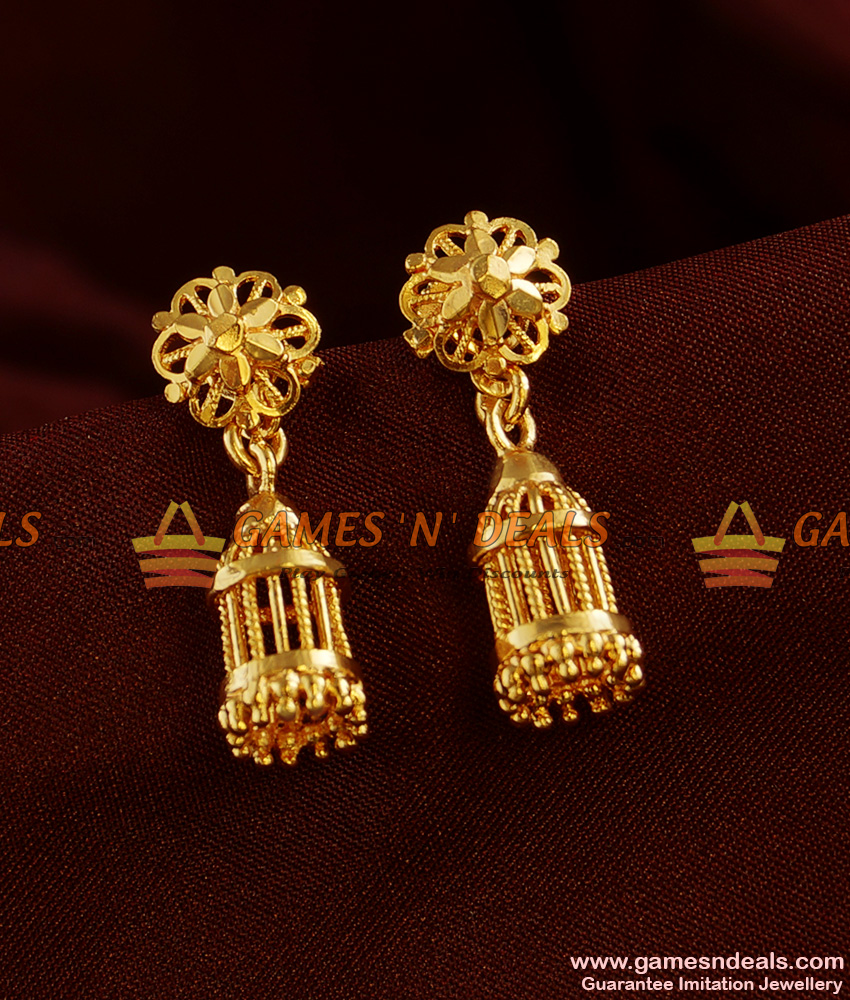 ER311 - South Indian Cage Jhumki Trendy Small Design Guarantee Ear Rings