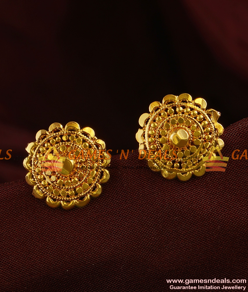 ER317 - Daily Wear Medium Size Flower Stud Imitation Jewelry South Indian Ear Ring