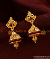 ER321 - Trendy Gold Plated Red Crystal Jhumkhi Guarantee Imitation Ear Ring
