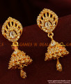 ER323 - CZ Stone Big Gold Plated Guarantee Jhumkhi Party Wear Imitation Design