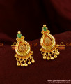 ER336 - Green AD Stone Kerala Type Jhumki Design Imitation Ear Rings
