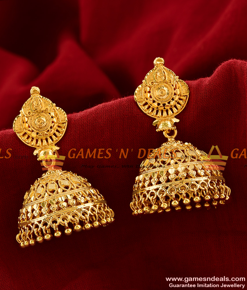 ER349 - South Indian Umbrella Design Very Big Jhumki Bridal Imitation Wear Ear Rings ER349 - South Indian Umbrella Design Very Big Jhumki Bridal Imitation Wear Ear Rings