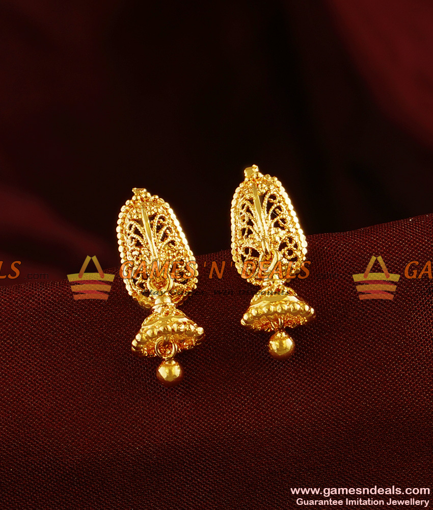 ER355 - Kerala Type Daily Wear Trendy Small Jhumki Imitation Ear Rings