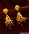 ER374 - Trendy Big Gold Plated Red Crystal Jhumkhi Guarantee Party Wear Design ER374 - Trendy Big Gold Plated Red Crystal Jhumkhi Guarantee Party Wear Design