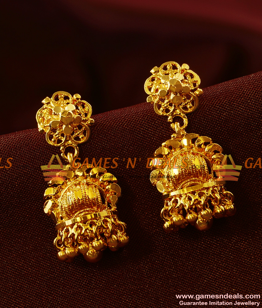 ER393 - South Indian Type Suriya Jhumki Temple Design Imitation Ear Rings