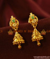 ER397 - Gold Plated Imitation Drop Pattern Jhumki Ruby Stone Ear Rings Design 