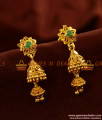 ER426 - Green Stone Double Jumkhi Gold Like Design Ear Ring Buy Online