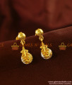 ER439 - Daily Wear White Stone in Leaf Design AD Stone Imitation Ear Rings