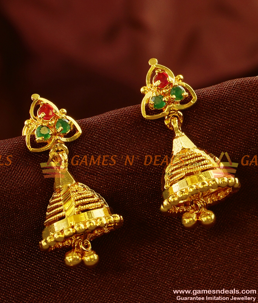 ER469 - South Indian Traditional Daily Wear Guarantee Jhumki Buy Online