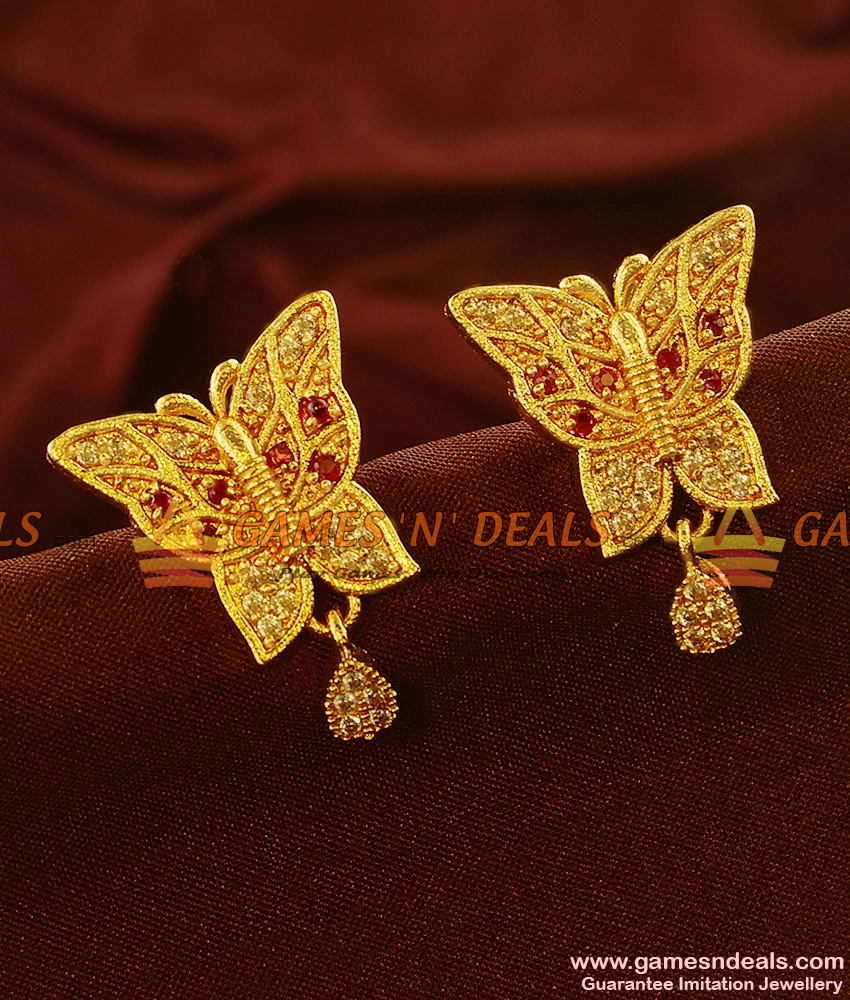 ER505 - Attractive Unique Cubic Zircon Stone Butterfly Design Imitation Ear Rings