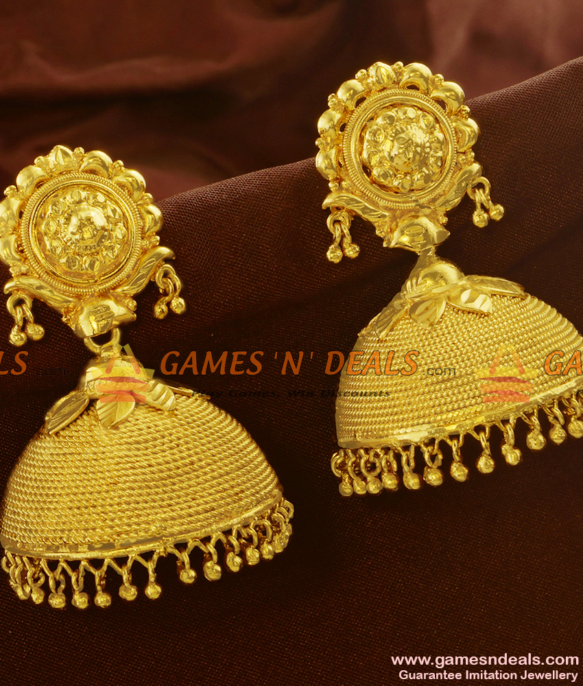 ER596 - South Indian Umbrella Design Very Big Jhumki Bridal Imitation Wear Ear Rings ER596 - South Indian Umbrella Design Very Big Jhumki Bridal Imitation Wear Ear Rings