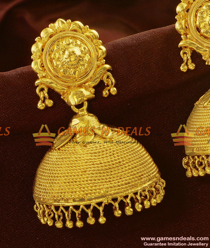 ER596 - South Indian Umbrella Design Very Big Jhumki Bridal Imitation Wear Ear Rings ER596 - South Indian Umbrella Design Very Big Jhumki Bridal Imitation Wear Ear Rings