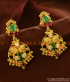 ER602 - Gold Plated Ear Rings Semi Precious AD Stone Danglers Party Wear Design