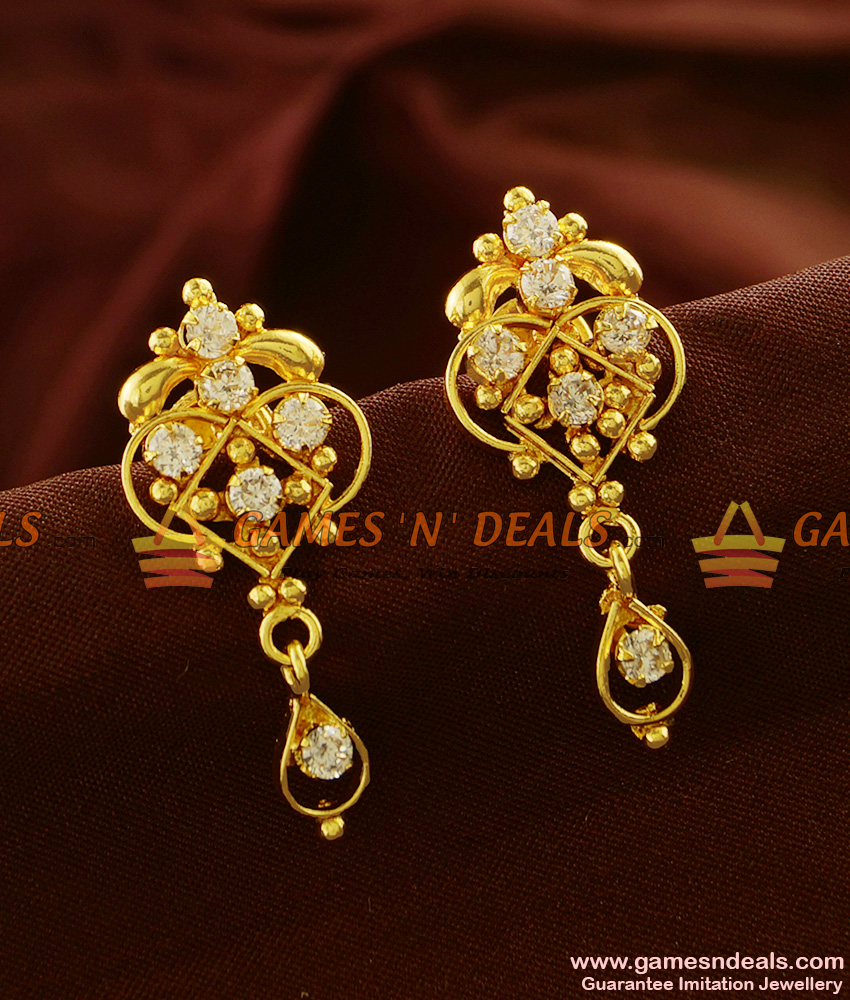 ER612 - Fast Selling Ear Rings Semi Precious AD Stone Danglers Online ER612 - Fast Selling Ear Rings Semi Precious AD Stone Danglers Online