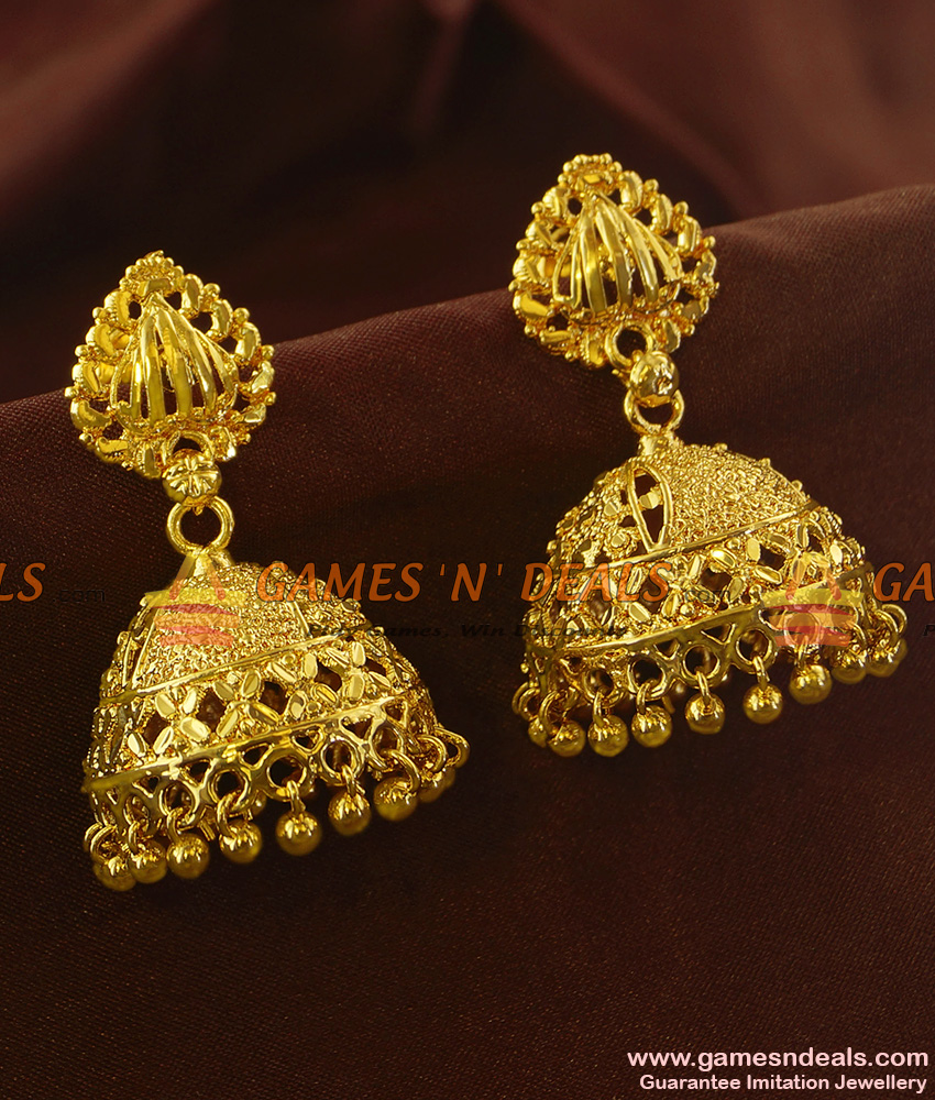 ER645 - Trendy Teen Jhumki Design From Latest Gold Collections Online