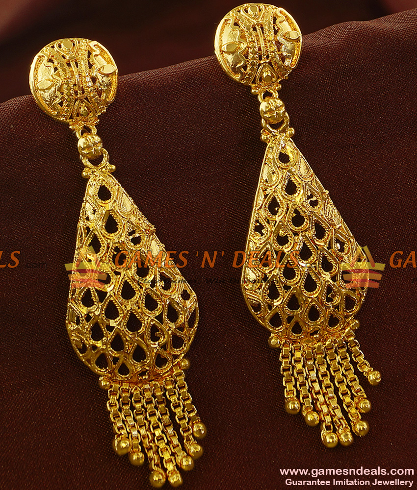 ER664 - Peacock Feathers Long Danglers Tamilnadu Pongal Special New Arrivals