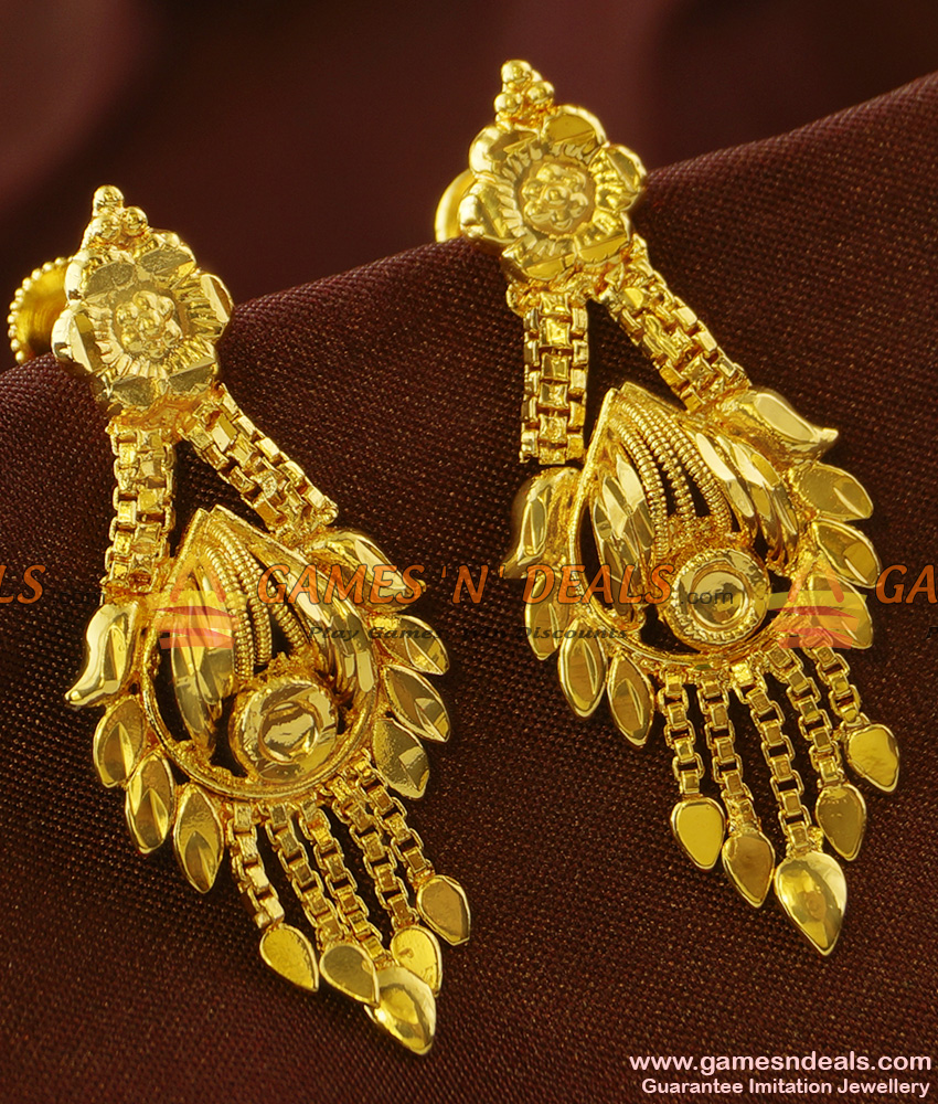 ER731 - South Indian Plain Attractive Imitation Ear Rings Trendy Danglers