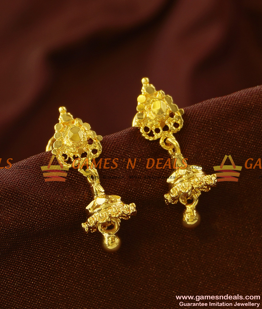 ER734 - Small Gold Plated Daily Wear Guarantee Jhumki Offer Price