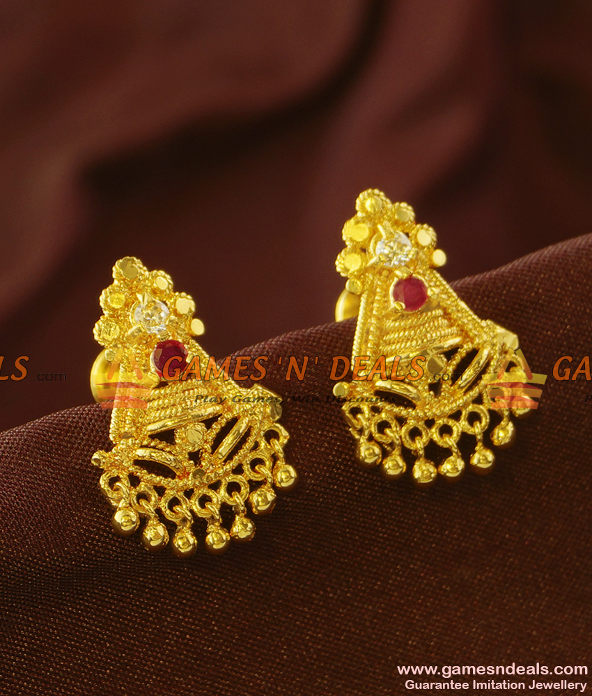 ER756 - Kerala Design Trendy AD Stone Daily Wear Imitation Earring