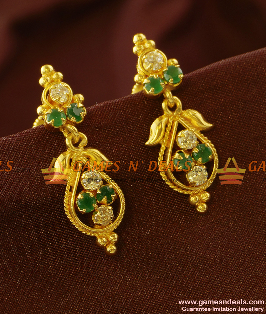 ER759 - Light Weight Atrractive Stone Danglers Real Gold Like Imitation Earring