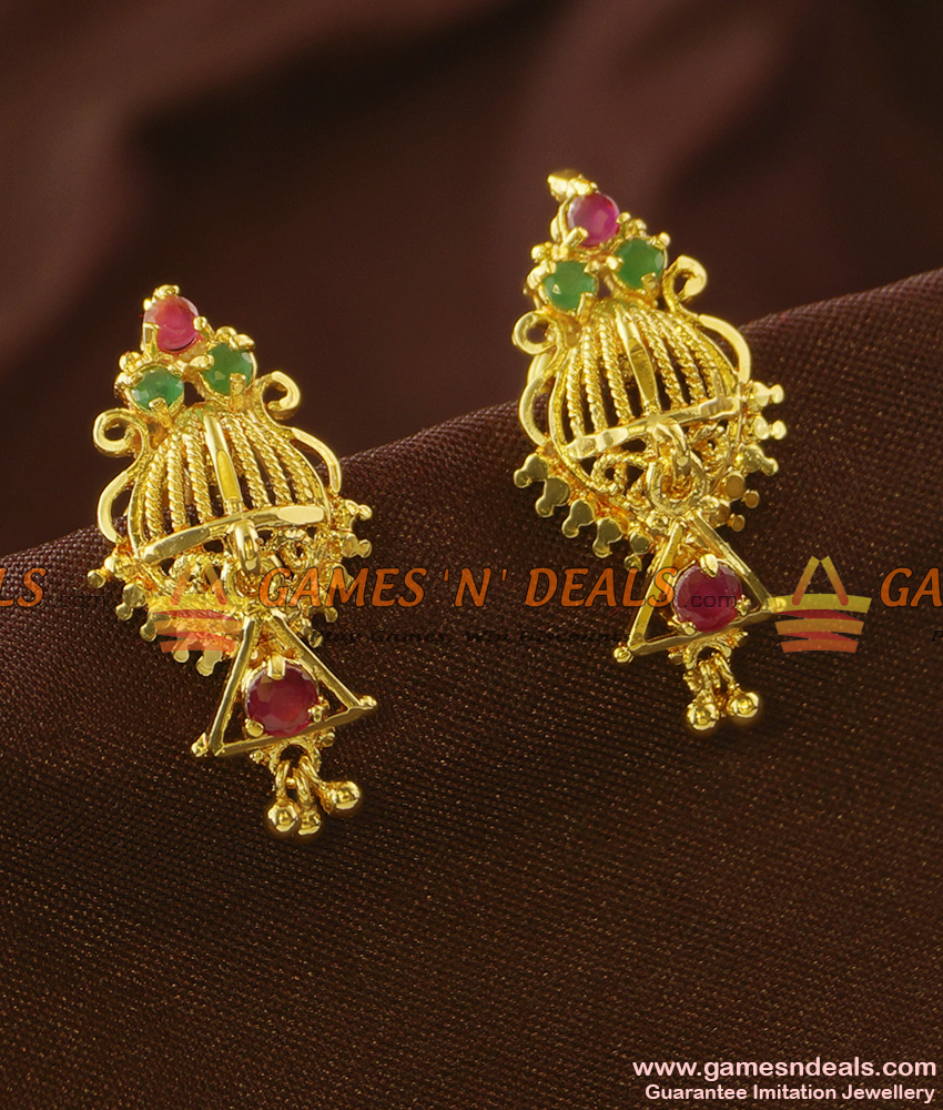 ER763 - College Girls Daily Wear Trendy Latest Kerala Imitation Ear Rings