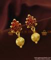 ER768 - Semi Precious Gold Like Design Ruby Stone Imitation Earring Online