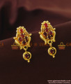 ER769 - Sparkling Ruby Stone Export Quality Kerala Design Daily Wear Ear Rings