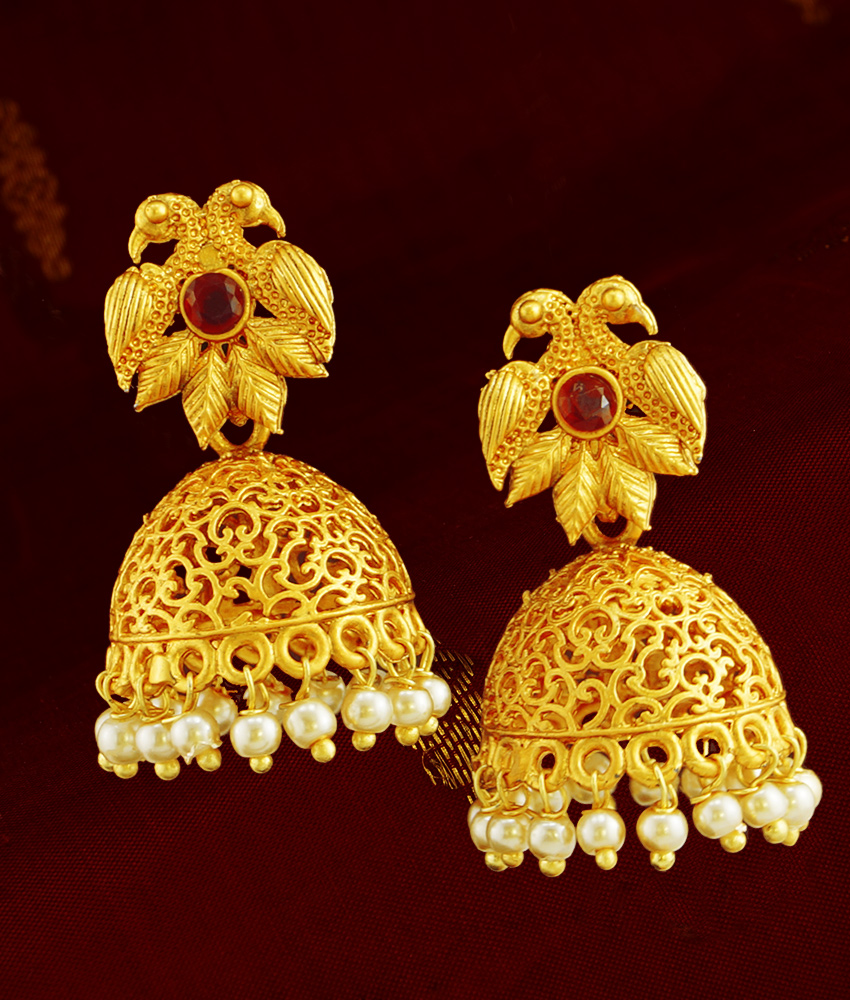 Gold Plated Temple Inspired Jhumka/Jhumki Earrings for women/girls