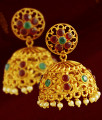Large Umbrella Temple Jhumka Floral Earrings Bridal Wear Online