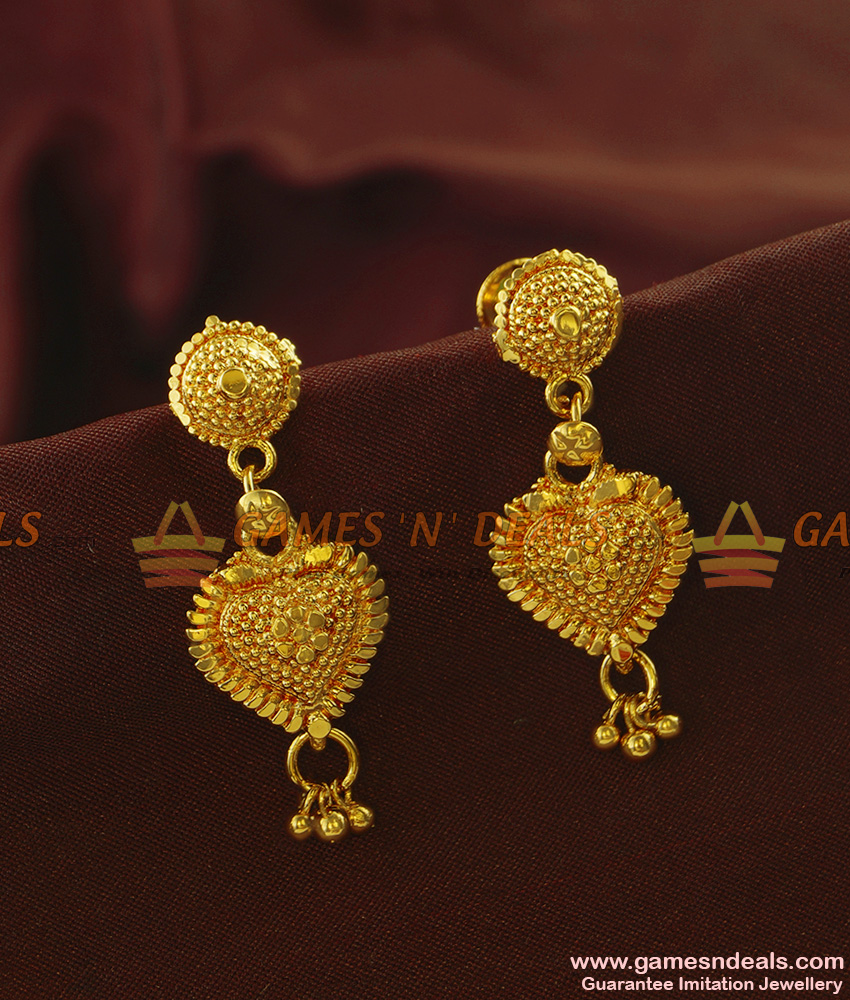 ER815 - Chidambara One Gram Gold Plated Guarantee Plain Earrings