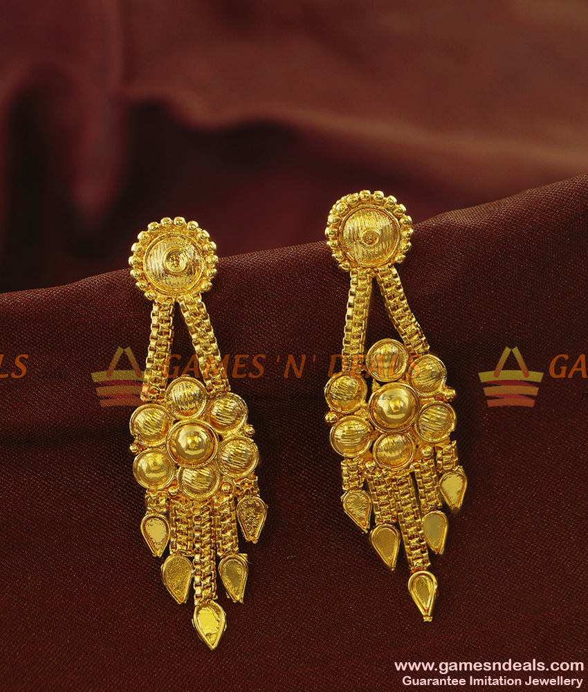 24K 995 Pure Gold Earrings for Women - 1-1-GER-V00613 in 8.450 Grams