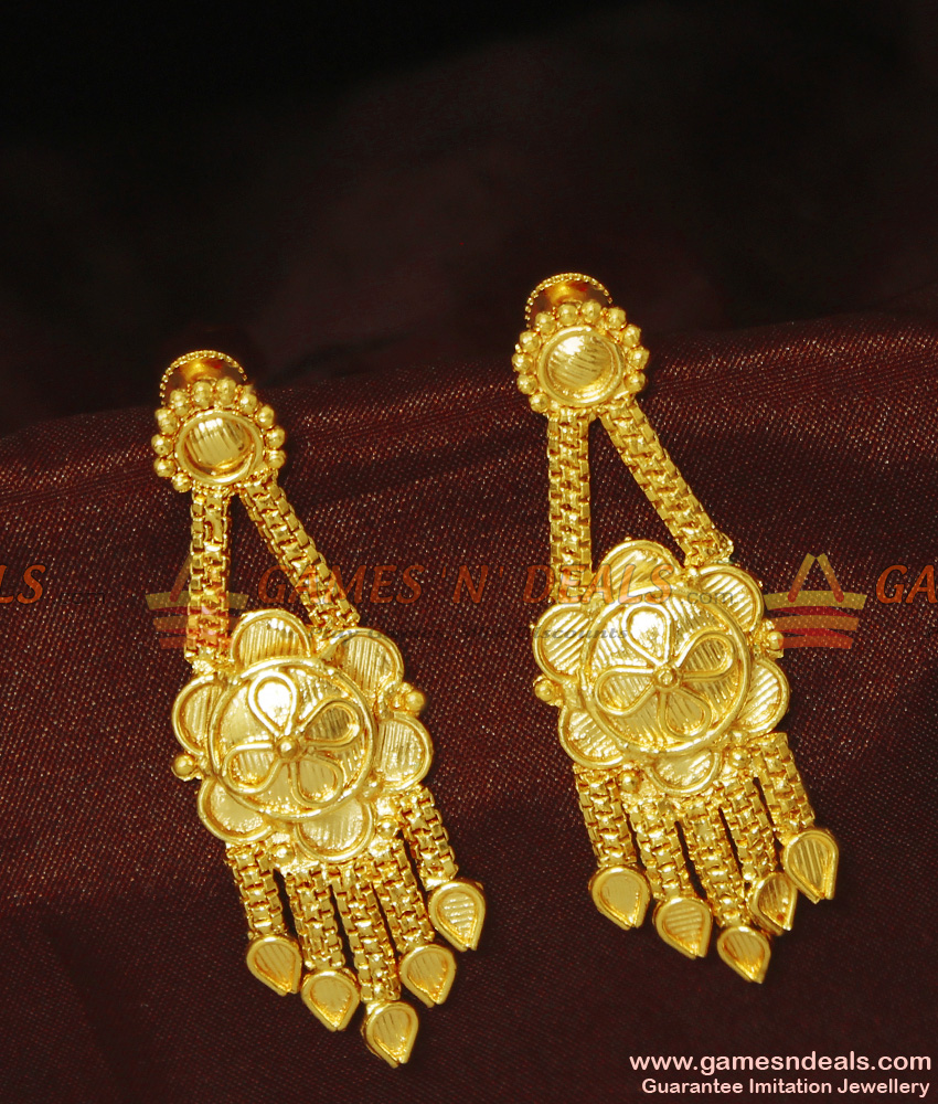 ER896 - Traditional Pure Gold Plated Genuine Guarantee Earring Design