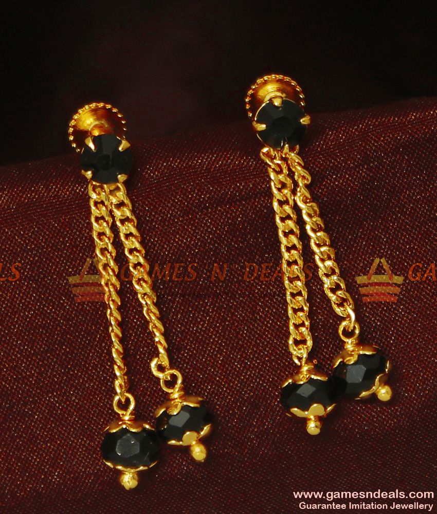 ER916 - Black Crystal Rain Drops Earrings Guarantee Imitation Jewelry