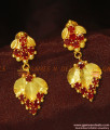 ER918 - Ruby Set Leaf Danglers Daily Use Earrings| Express Shipping