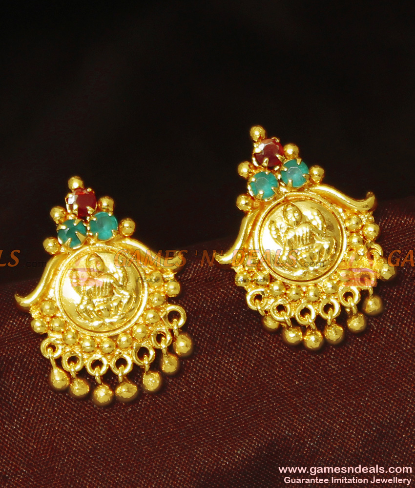 Golden Lakshmi Style Stud Earrings at Rs 995/pair in Chennai | ID:  22599215597