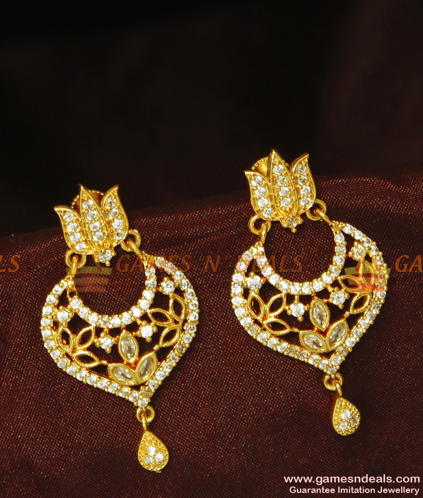 Grand Lotus Danglers Artificial Diamond Stone Earrings| ER929