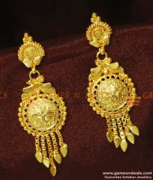 Gold Tone Danglers Pure Gold Plated Kerala Earring Design | ER930